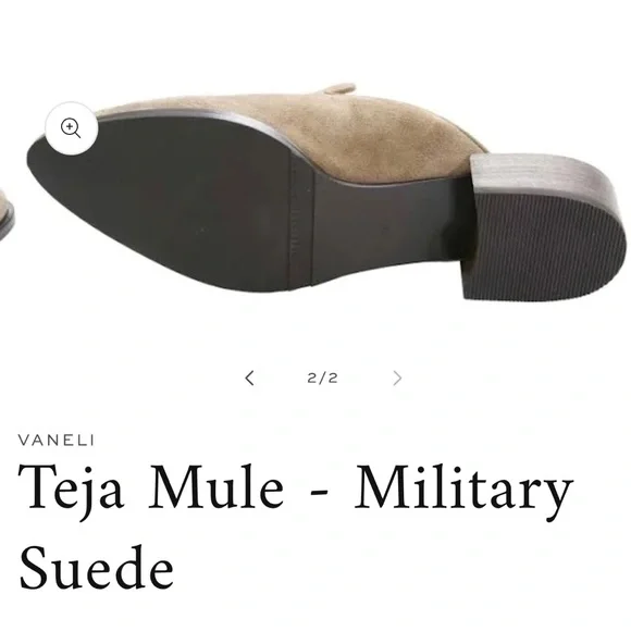 Vaneli Teja Mule - Military Suede / Brown Suede Slip-On Shoes / Size 7 - Picture 10 of 12